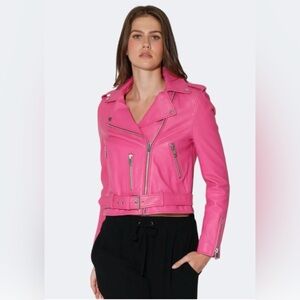 Walter Baker NWT Gorgeous SUPER-SOFT, 100% lamb leather Jacket - "Magenta"